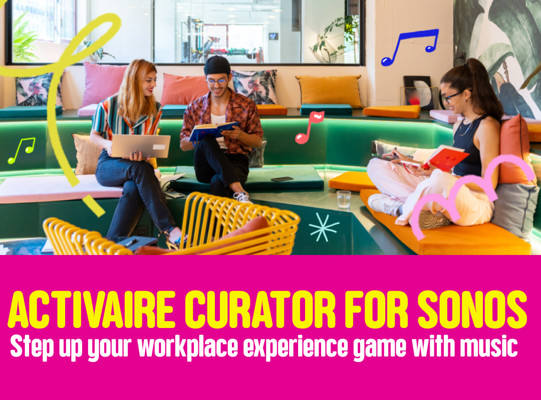Step up your workplace experience game with music. Get your office music up and running fast with Activaire Curator and Sonos WiFi Speakers.