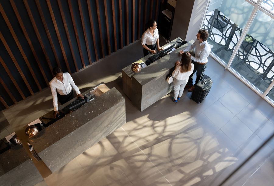 Hotel guests relaxing