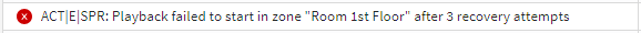 Event Log set to Error: only error events are logged.