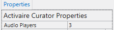 Audio Player Tracks indicator at the default value of 2.