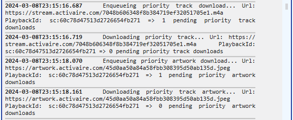 Flow mode: every event (error, warning, normal) logged to the console.