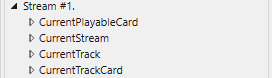 A single Stream's main category expanded, 4 secondary categories.