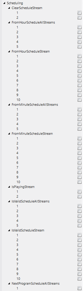 Scheduling pins, column 1.
