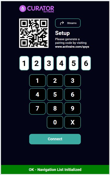 Pin Code being entered on the keypad. Tap Connect to log in.