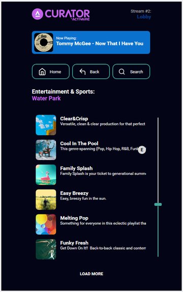 Entertainment & Sports → Water Park playlists.
