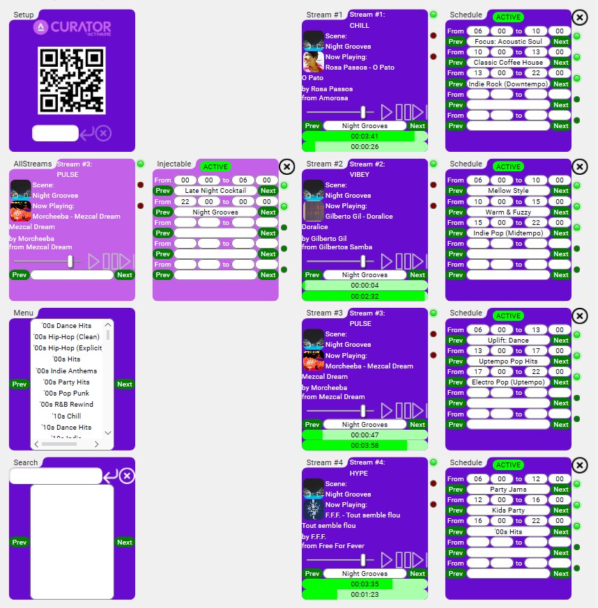 Generic UI page, every plugin function exposed as a card in a fixed grid.