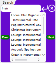 Search card with results, these replace the station choices in every other card.